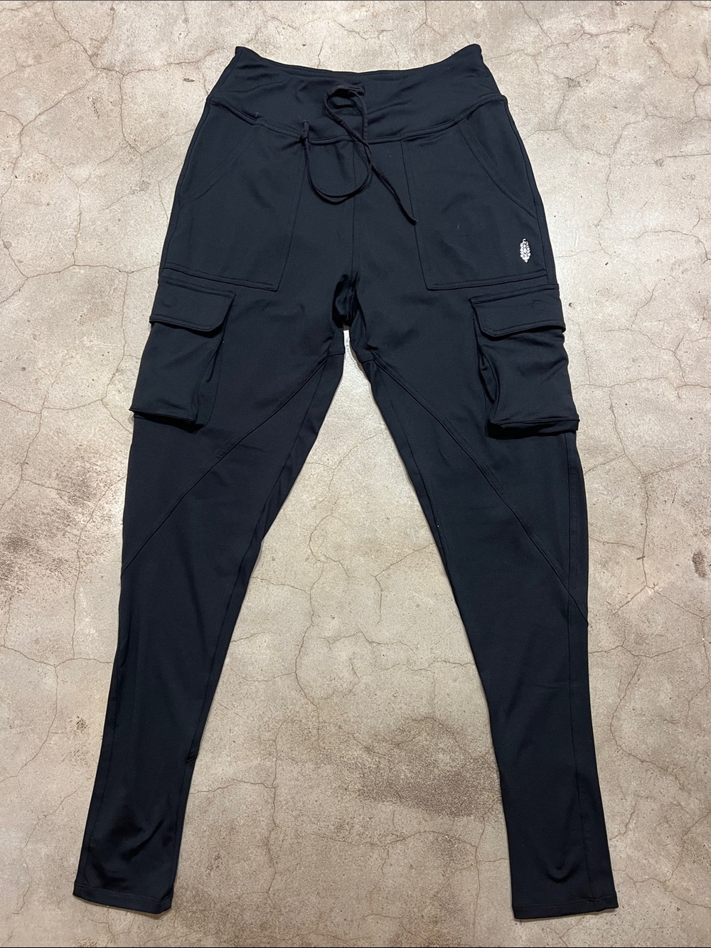 Free People Black Cargo Jogger Tapered Pants